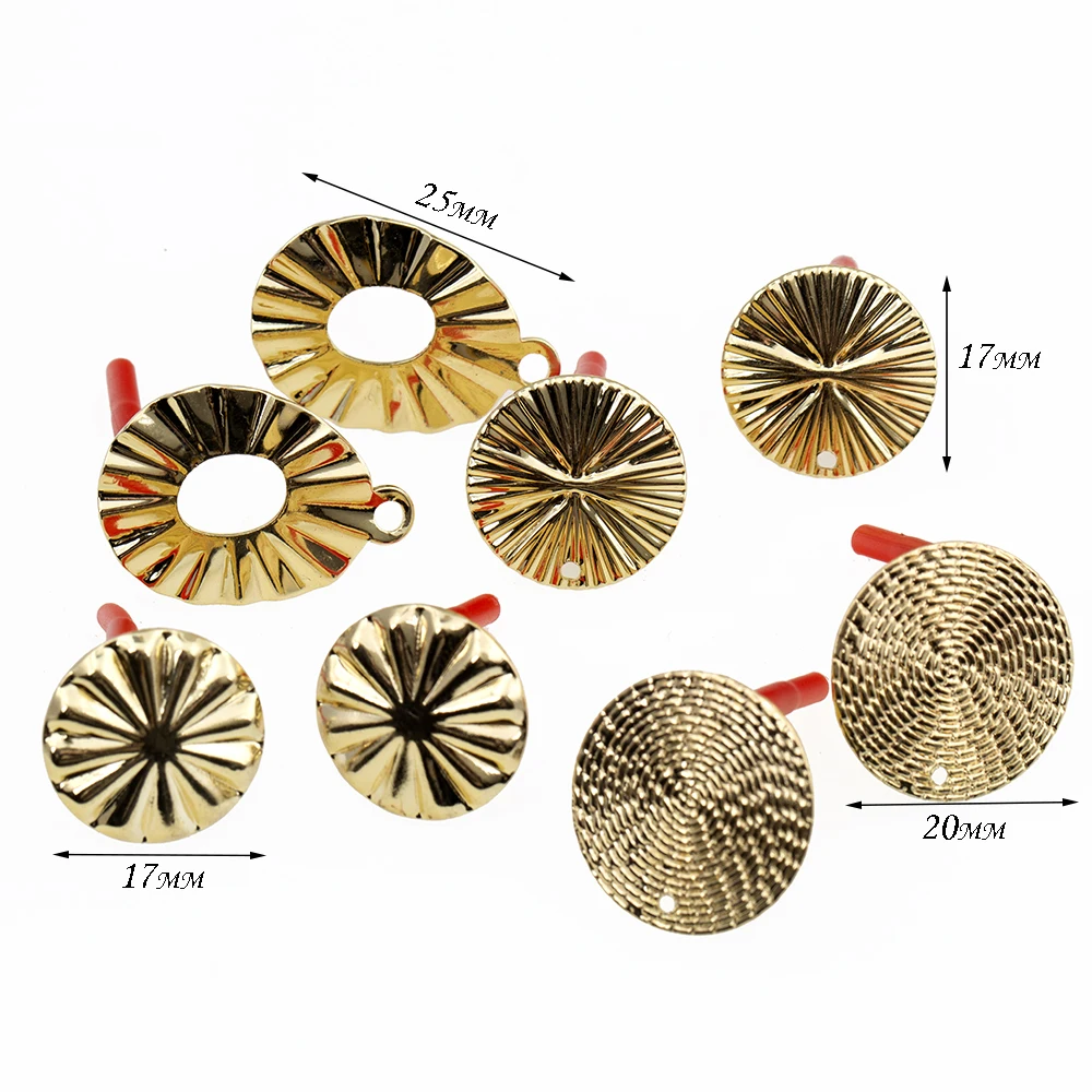 10Pcs DIY Earrings Setting Matt Golden Square Hollow Star Stud Earrings Connectors Earrings Base for Jewelry Making Accessories