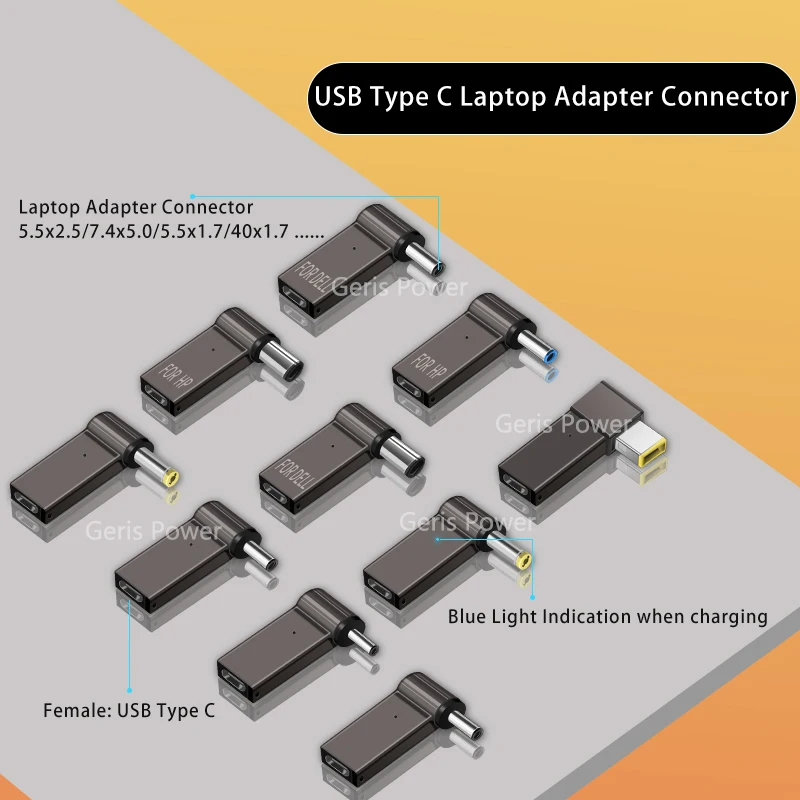 ​100W USB Type C Fast Charging Adapter Plug Connector Universal USB C Laptop Charger Converter for Dell Asus Hp Acer Lenovo