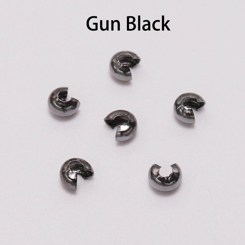50-100pcs/lot Copper Round Covers Crimp End Beads Dia 3 4 5 mm Stopper Spacer Beads For DIY Jewelry Making Findings Supplies