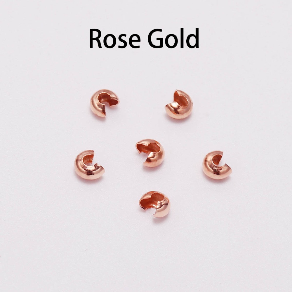 50-100pcs/lot Copper Round Covers Crimp End Beads Dia 3 4 5 mm Stopper Spacer Beads For DIY Jewelry Making Findings Supplies