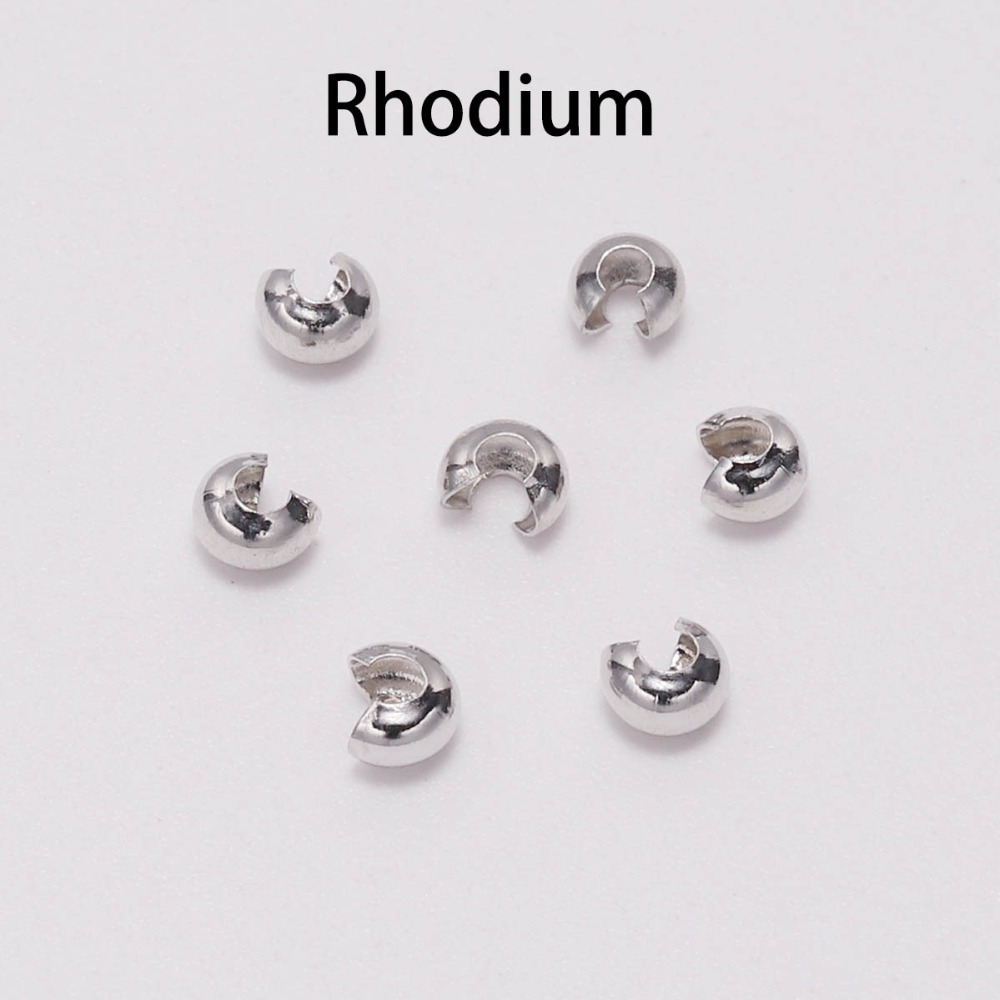 50-100pcs/lot Copper Round Covers Crimp End Beads Dia 3 4 5 mm Stopper Spacer Beads For DIY Jewelry Making Findings Supplies