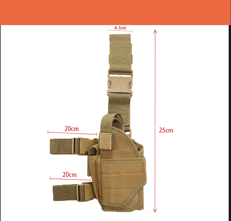 Tactical Leg Holster Airsoft Hunting Pistol Holster Pouch Adjustable Strap Nylon Gun Holster For Universal Gun
