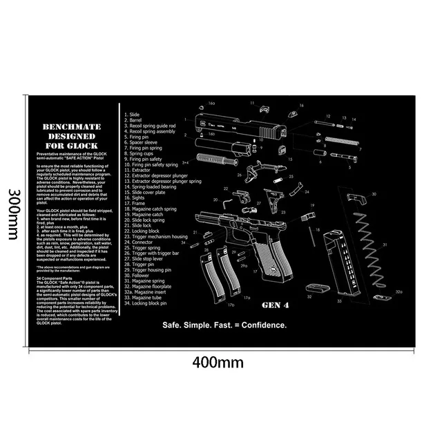 AR15 AK47 Gun Cleaning Rubber Mat Mouse Pad for Pistol GEN5 Glock 17 19 1911 Beretta 92 P320 CZ 75 CZ SHADOW 2 HK USP accesories