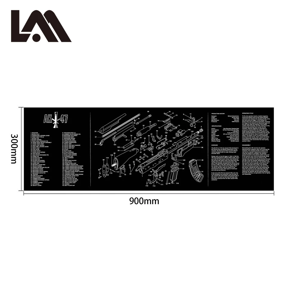 AR15 AK47 Gun Cleaning Rubber Mat Mouse Pad for Pistol GEN5 Glock 17 19 1911 Beretta 92 P320 CZ 75 CZ SHADOW 2 HK USP accesories