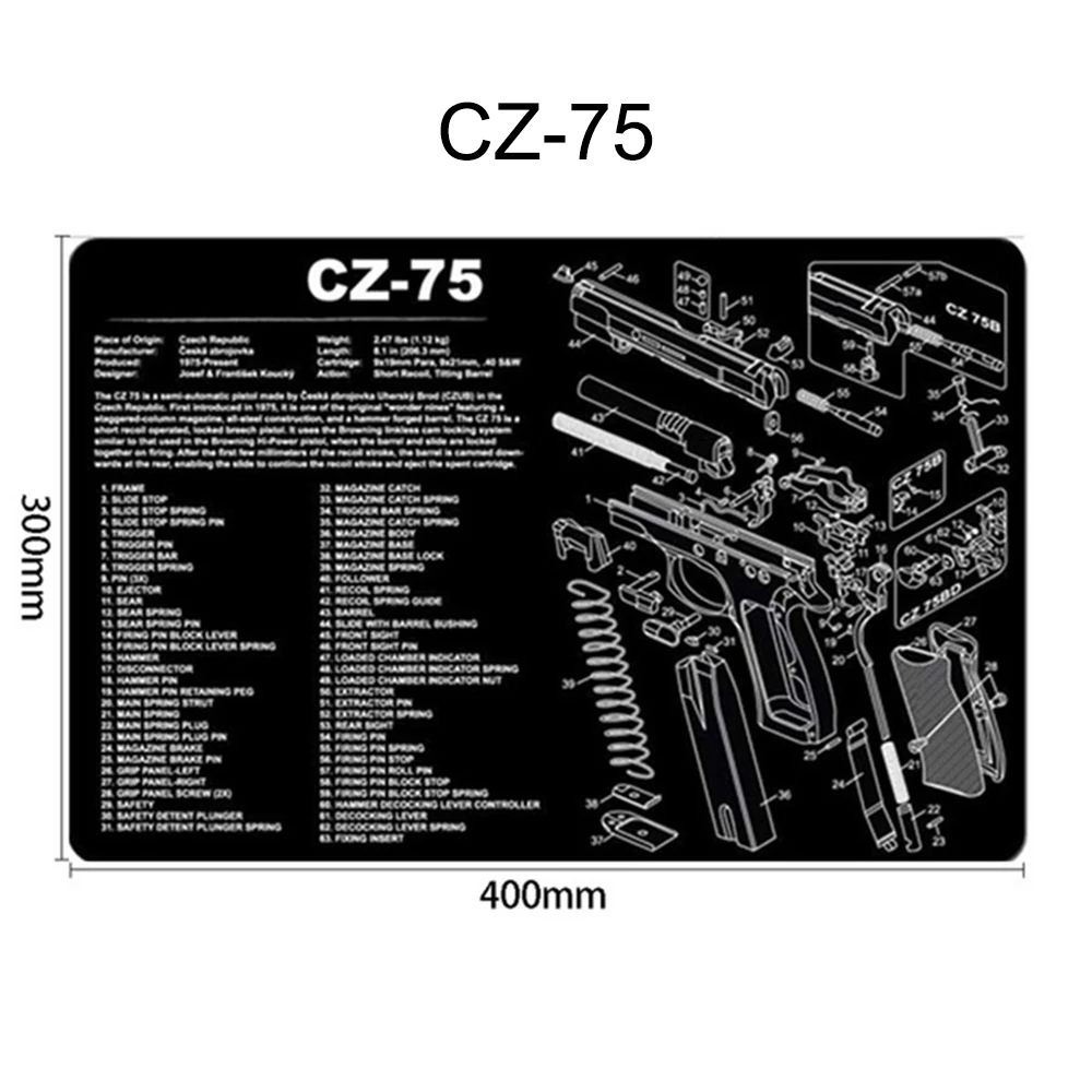AR15 AK47 Gun Cleaning Rubber Mat Mouse Pad for Pistol GEN5 Glock 17 19 1911 Beretta 92 P320 CZ 75 CZ SHADOW 2 HK USP accesories