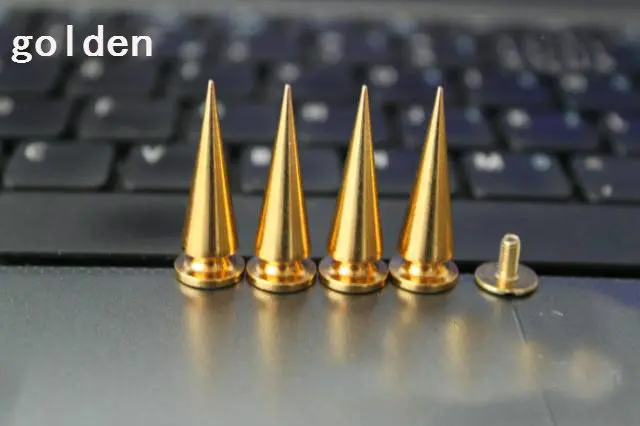 10Sets 10*24mm Cone Colorful Spikes And Studs For Clothes DIY Handmade Cool Punk Garment Rivets Leather Craft Bag Shoes