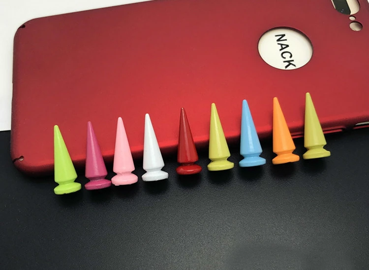 10Sets 10*24mm Cone Colorful Spikes And Studs For Clothes DIY Handmade Cool Punk Garment Rivets Leather Craft Bag Shoes