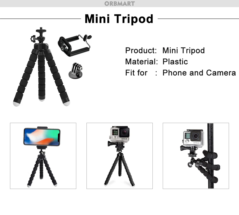 ORBMART for GoPro Accessories Set for Go Pro Hero 13 12 11 10 9 8 7 6 5 4 Black Mount for DJI Insta360 for Sjcam Action Camera
