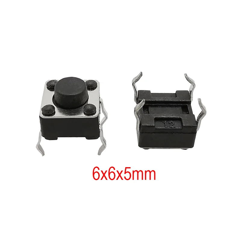 50Pcs 6x6mm Tactile Tact Mini Push Button Switch PCB Panel Momentary DIP 4 Pin Self-Reset Switch 6*6*4.3/5/6/7/8/9/10/11/12/13MM