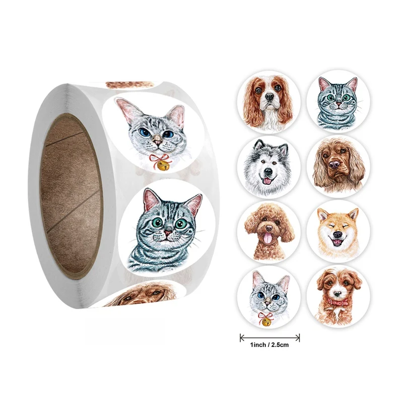 50-500pcs Kids Reward Sticker Puppy Dog Pattern Encouragement Stickers for Teachers Cute Animals Stickers Stationery Stickers