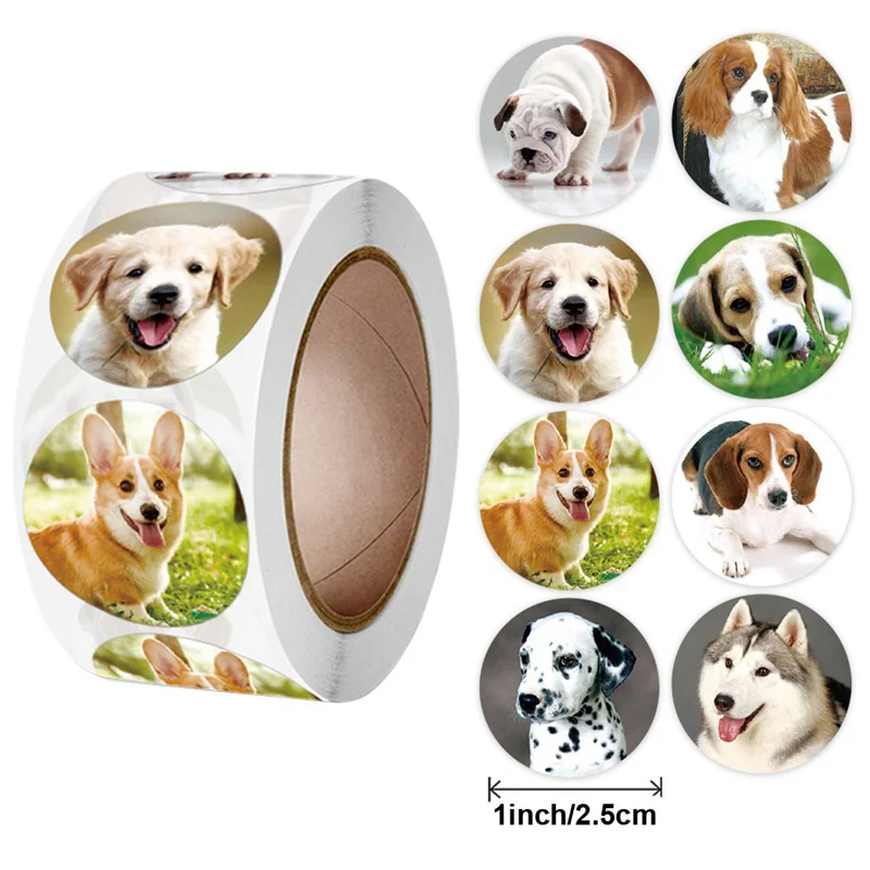50-500pcs Kids Reward Sticker Puppy Dog Pattern Encouragement Stickers for Teachers Cute Animals Stickers Stationery Stickers