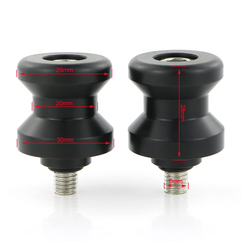 M6 M8 POM Swing Arm Spools Sliders Stand Bobbins Plastic 6mm 8mm Black For Honda Suzuki Yamaha BMW Ducati KTM Triumph Aprilia