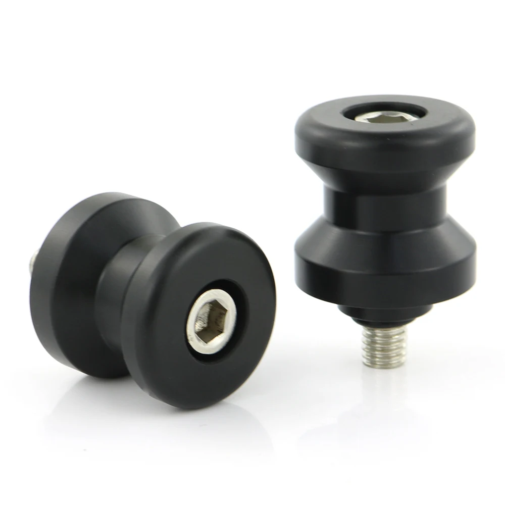 M6 M8 POM Swing Arm Spools Sliders Stand Bobbins Plastic 6mm 8mm Black For Honda Suzuki Yamaha BMW Ducati KTM Triumph Aprilia