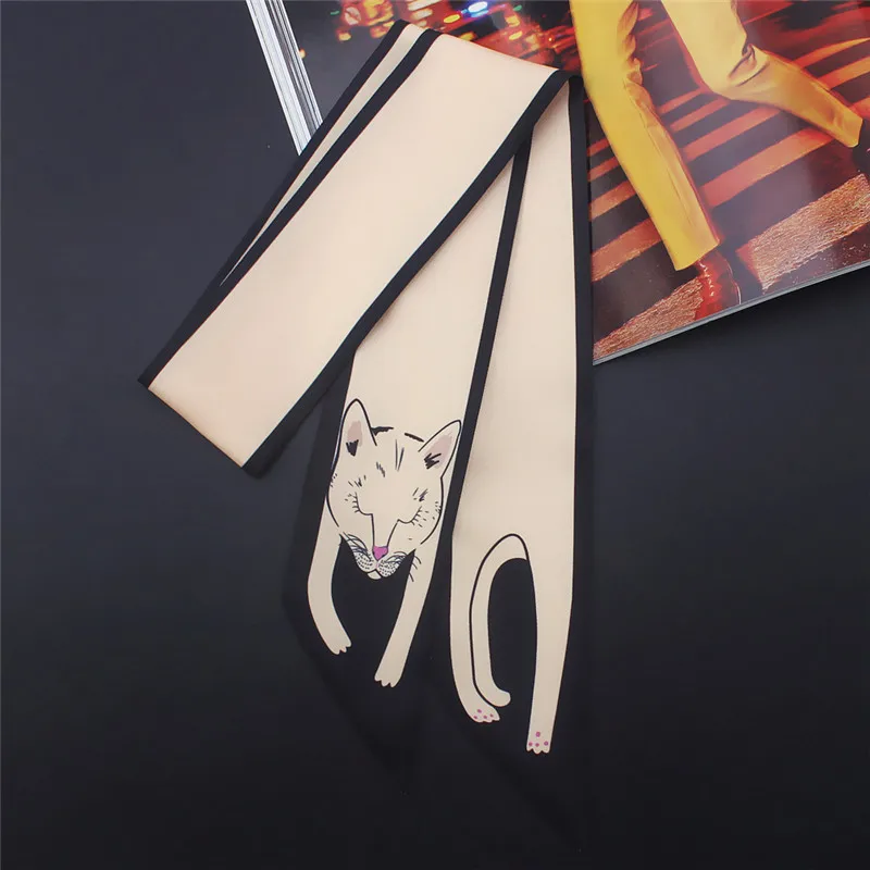 17 Colors Animal Print 2024 New Bag Skinny Silk Scarf For Women Luxury Brand Foulard Women Tie Fashion Head Scarves For Ladies