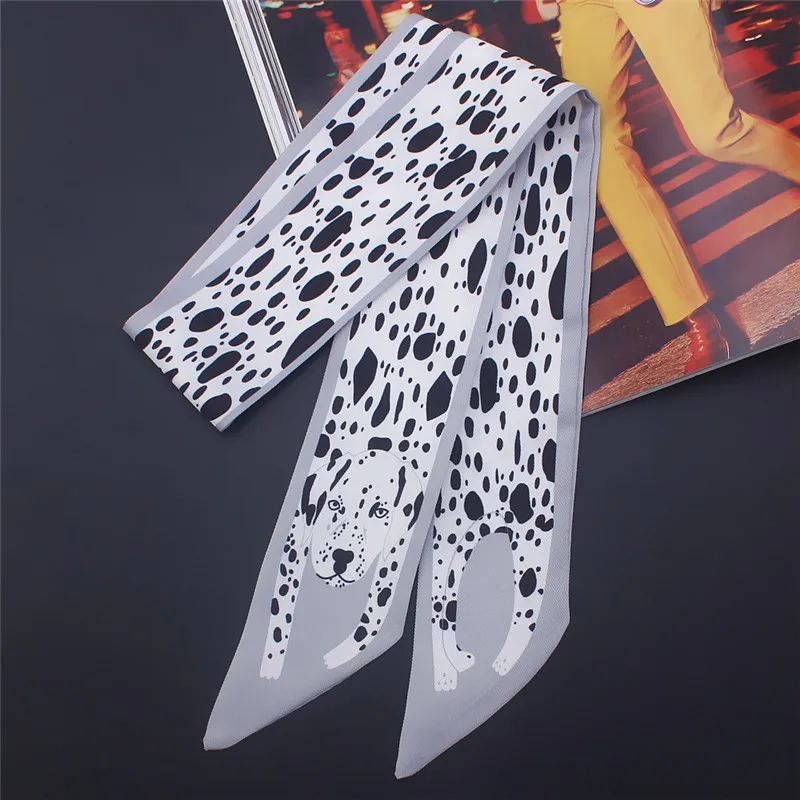 17 Colors Animal Print 2024 New Bag Skinny Silk Scarf For Women Luxury Brand Foulard Women Tie Fashion Head Scarves For Ladies