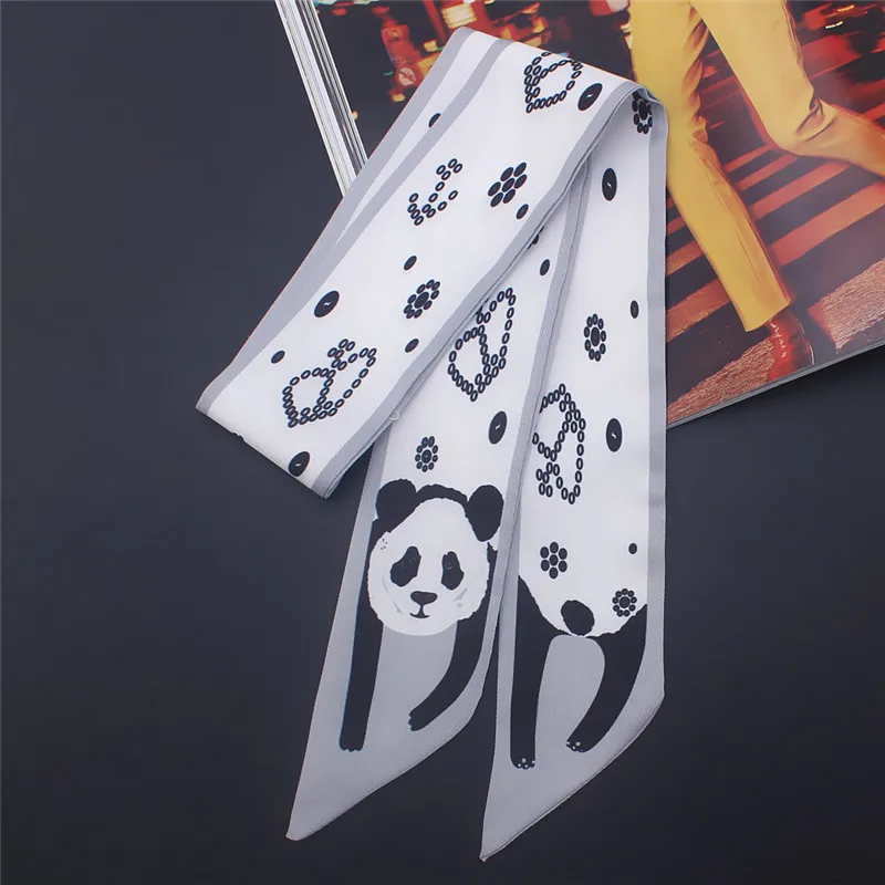 17 Colors Animal Print 2024 New Bag Skinny Silk Scarf For Women Luxury Brand Foulard Women Tie Fashion Head Scarves For Ladies