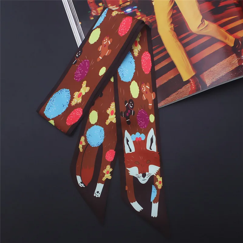 17 Colors Animal Print 2024 New Bag Skinny Silk Scarf For Women Luxury Brand Foulard Women Tie Fashion Head Scarves For Ladies