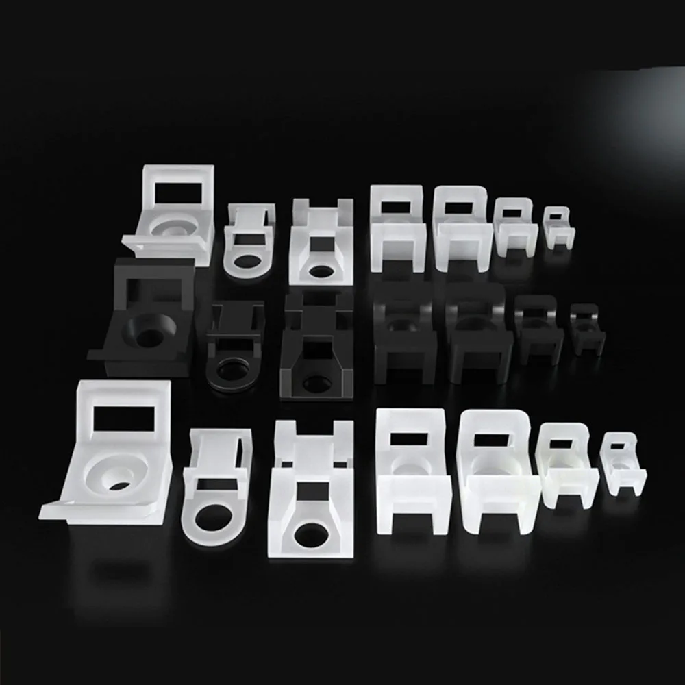 Cable Organizer Saddle Cable Tie Mount HC-1 HC-2 Wire Management Base Holder Wire Fixing Clamp Screw Hole Mounter for Home Offic