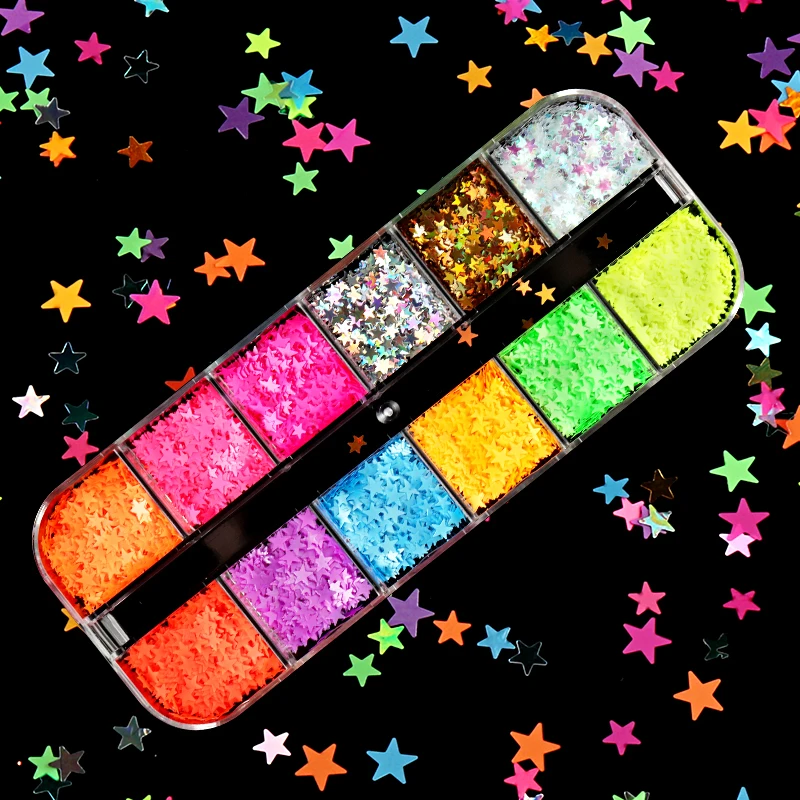 Fluorescent Bubble Sequins Epoxy Resin Glitter Filling Hollow Round Shape Slime Slices Neon Nail Art Flakes Resin Shaker Filler