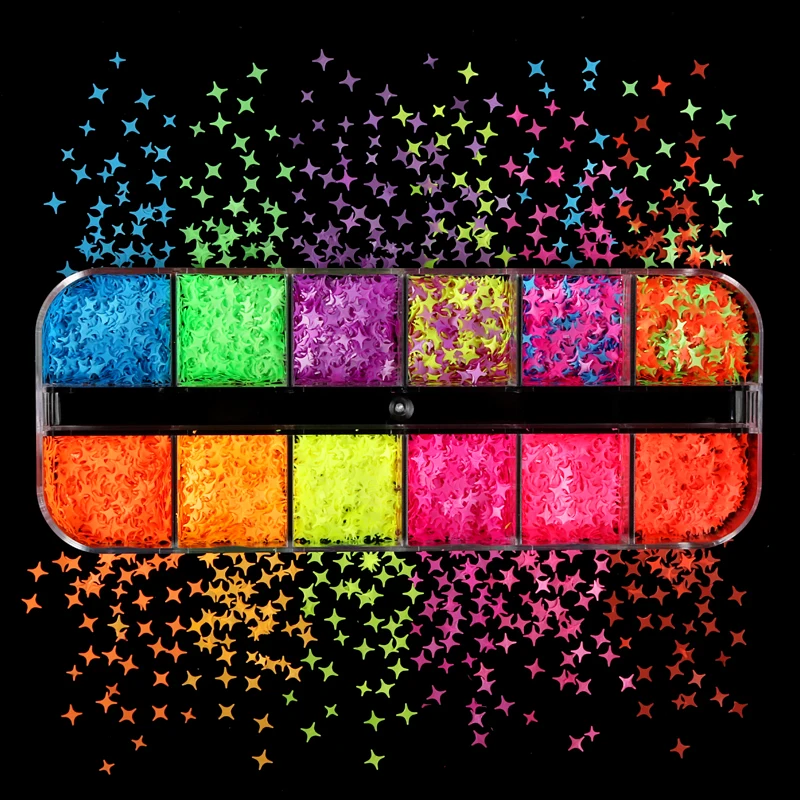 Fluorescent Bubble Sequins Epoxy Resin Glitter Filling Hollow Round Shape Slime Slices Neon Nail Art Flakes Resin Shaker Filler