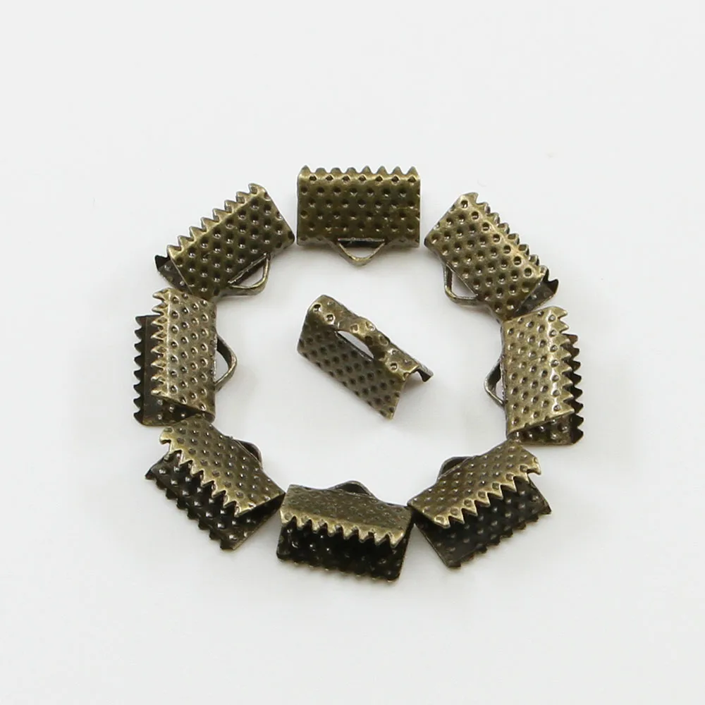 10-50pcs Crimp Beads Cove Clasps Cord End Caps String Ribbon Leather Clip Foldover Connectors Supplies For DIY Jewelry Findings