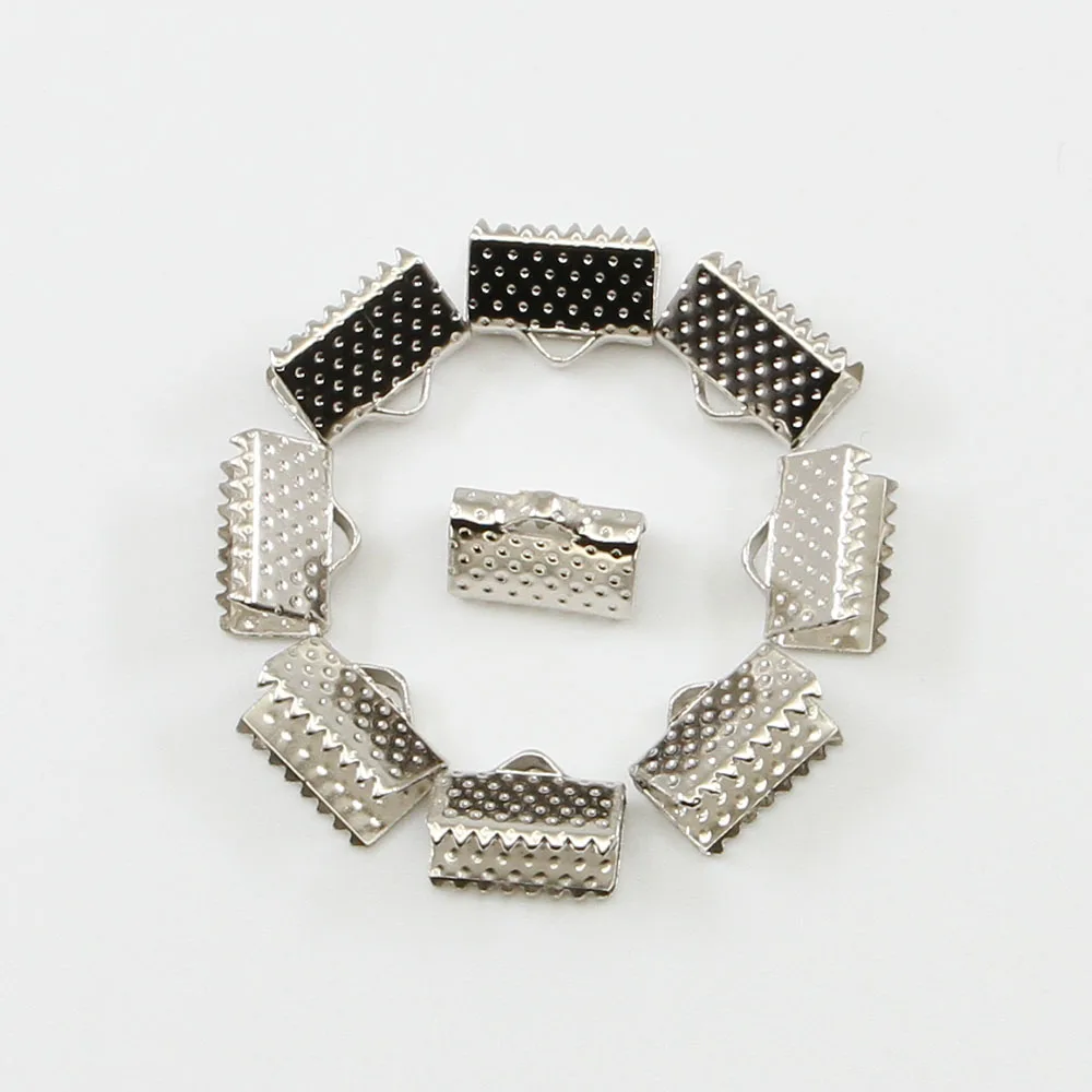 10-50pcs Crimp Beads Cove Clasps Cord End Caps String Ribbon Leather Clip Foldover Connectors Supplies For DIY Jewelry Findings