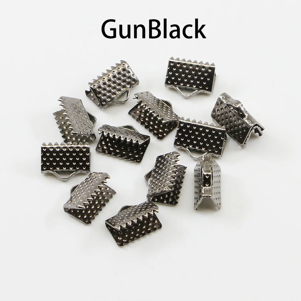 10-50pcs Crimp Beads Cove Clasps Cord End Caps String Ribbon Leather Clip Foldover Connectors Supplies For DIY Jewelry Findings