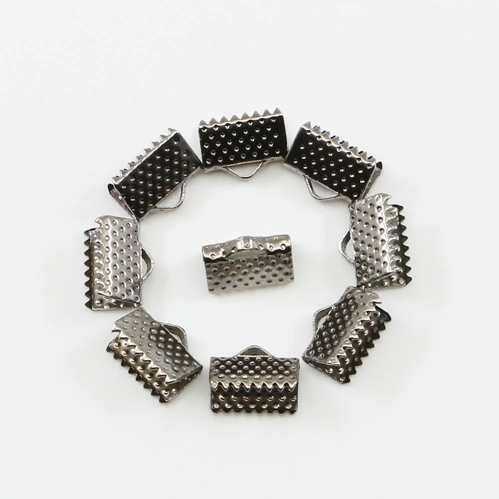 10-50pcs Crimp Beads Cove Clasps Cord End Caps String Ribbon Leather Clip Foldover Connectors Supplies For DIY Jewelry Findings