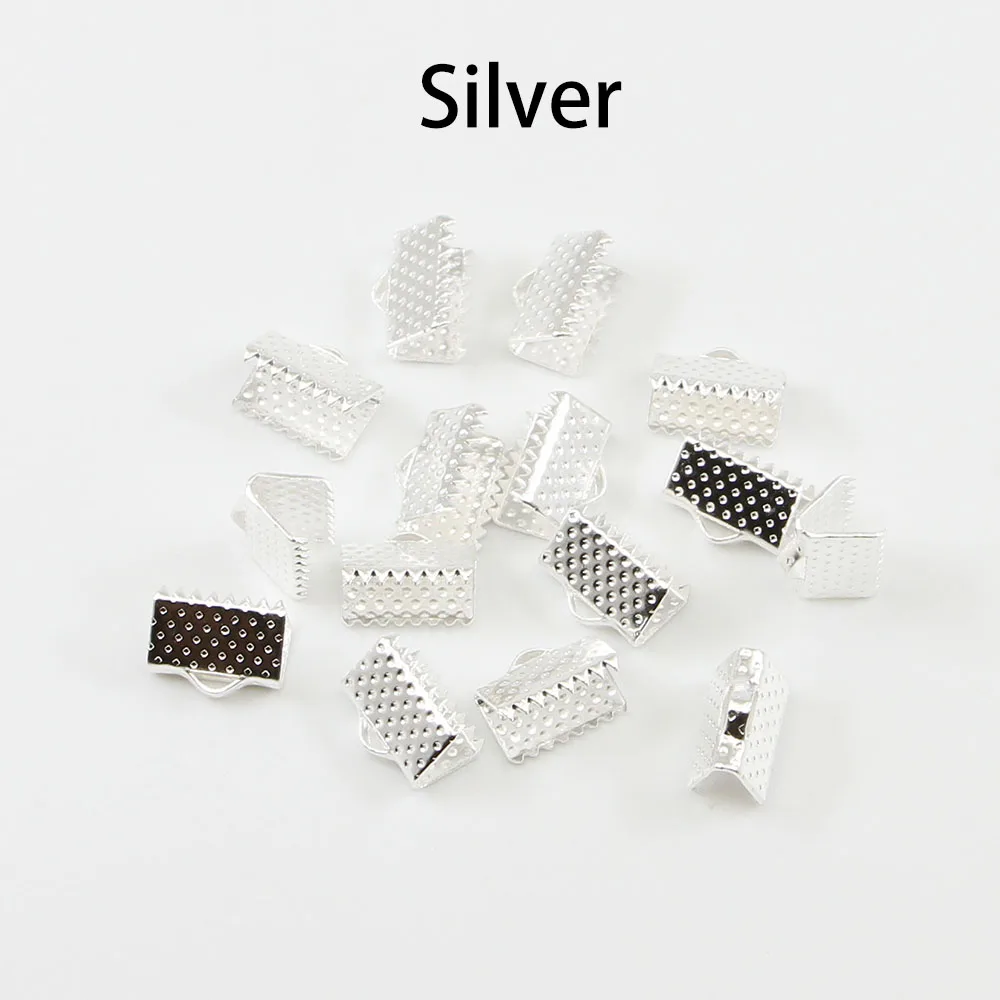 10-50pcs Crimp Beads Cove Clasps Cord End Caps String Ribbon Leather Clip Foldover Connectors Supplies For DIY Jewelry Findings