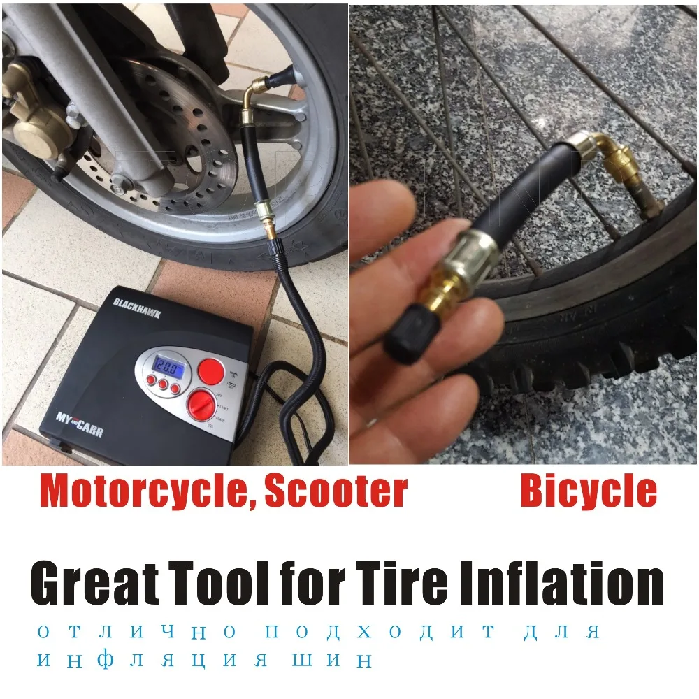 Flexible Rubber Valve Extension 90 Degree Bent Swivel End Brass Stem 3 Length 5 8 11 inch Professional Tire Inflation Tool