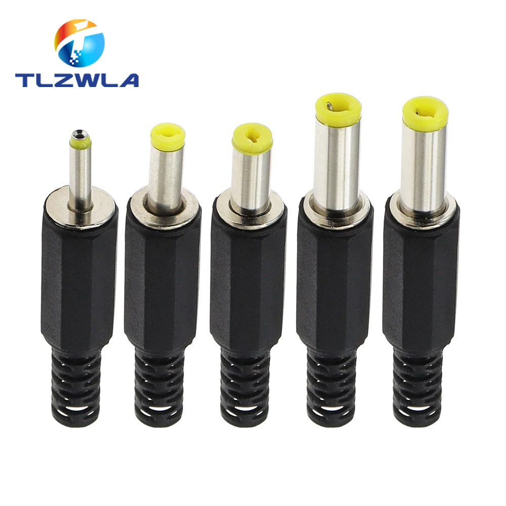 10PCS DC Power Adapter plug 5.5*2.1mm DC Plug Connector Welding Line Male Plug 5.5x2.5 4.8 1.7 1.35 0.7MM