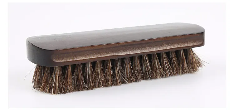 Real Horse Hair Shoe Brush Polish Natural Horsehair Leather Soft Polishing Tool Bootpolish Cleaning Brush For Suede Nubuck Boot