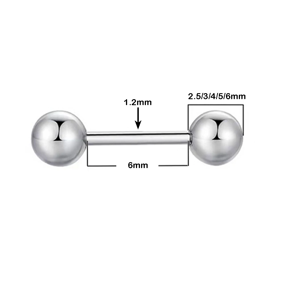 1Pair Medical Titanium Steel Stud Earring Small Ball Screws Small Earrings Ear Bone Nail Lip Piercing Body Jewelry