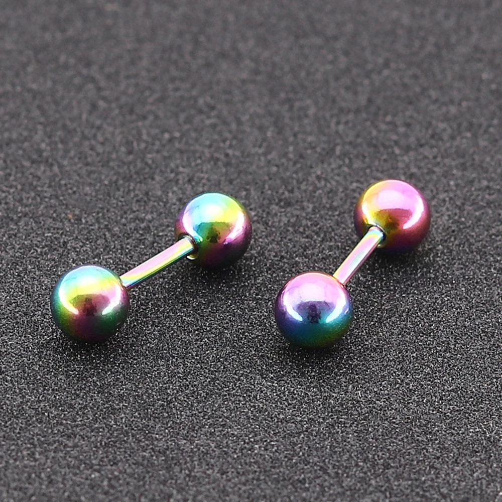 1Pair Medical Titanium Steel Stud Earring Small Ball Screws Small Earrings Ear Bone Nail Lip Piercing Body Jewelry
