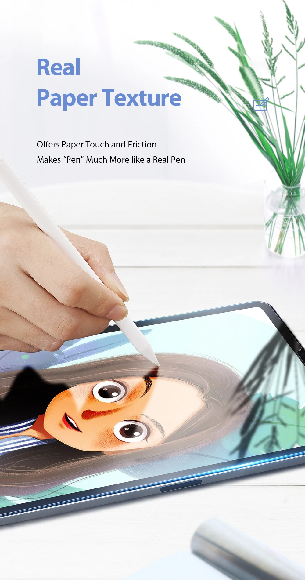 Paper Feel Screen Protector Film Matte PET Painting For iPad 7th 8th 9th 10.2 10th Generation Air 4 5 10.9 Pro 11 Air 3 Pro 10.5