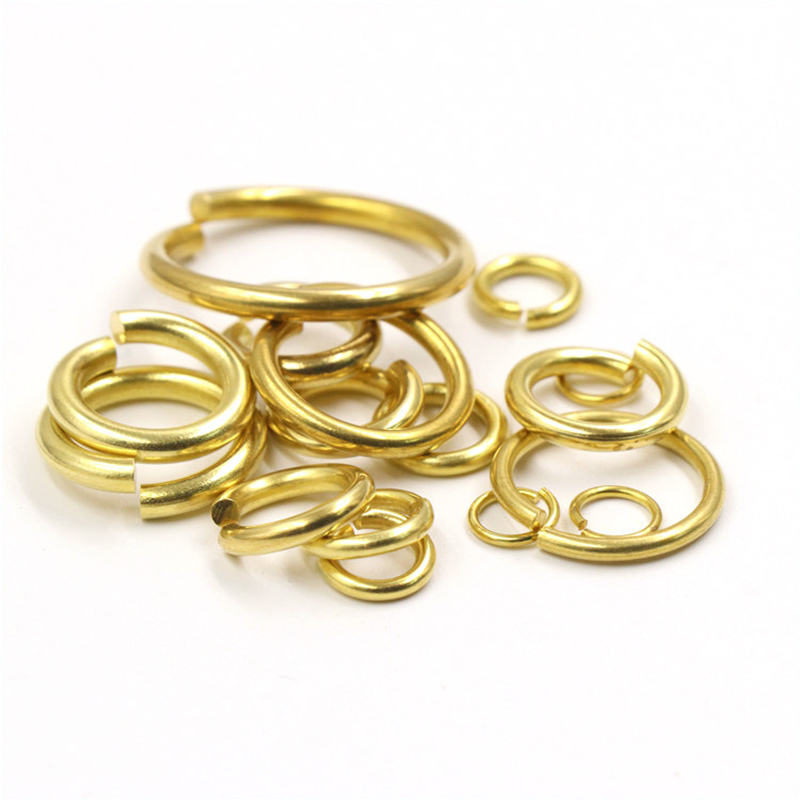50pcs Jump Rings Solid Brass Open O Ring Round Loops Leather Craft Bag Jewelry Findings Parts Repairing Accessories