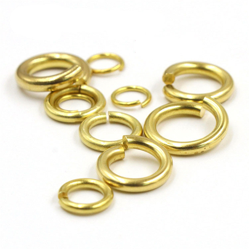 50pcs Jump Rings Solid Brass Open O Ring Round Loops Leather Craft Bag Jewelry Findings Parts Repairing Accessories