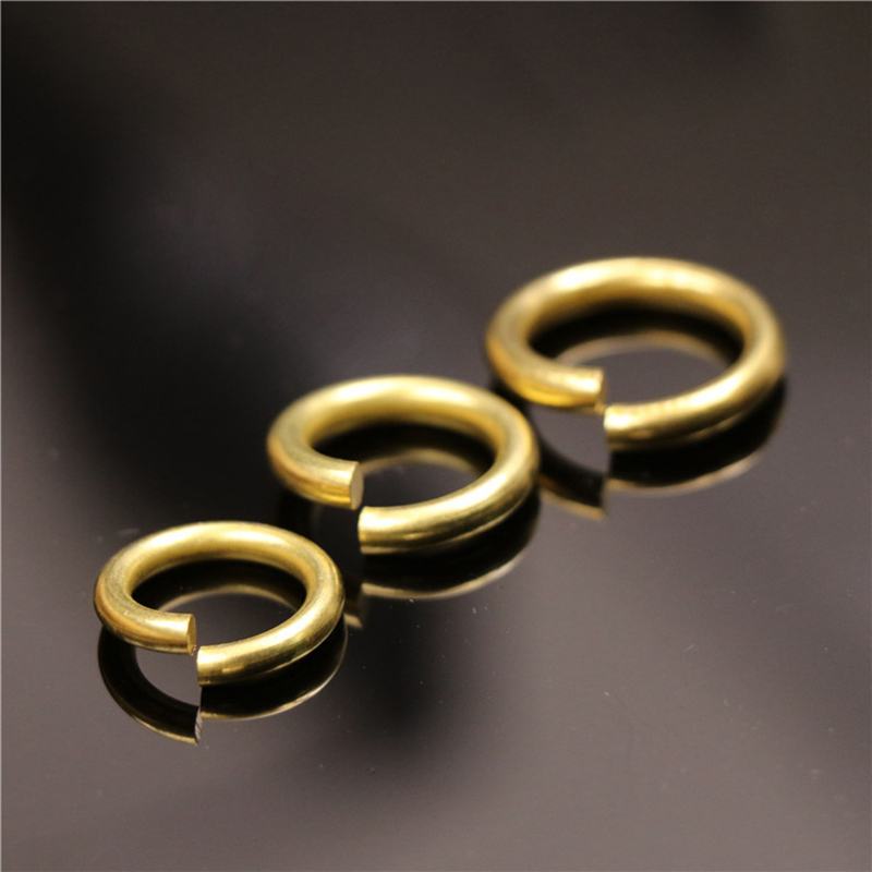 50pcs Jump Rings Solid Brass Open O Ring Round Loops Leather Craft Bag Jewelry Findings Parts Repairing Accessories
