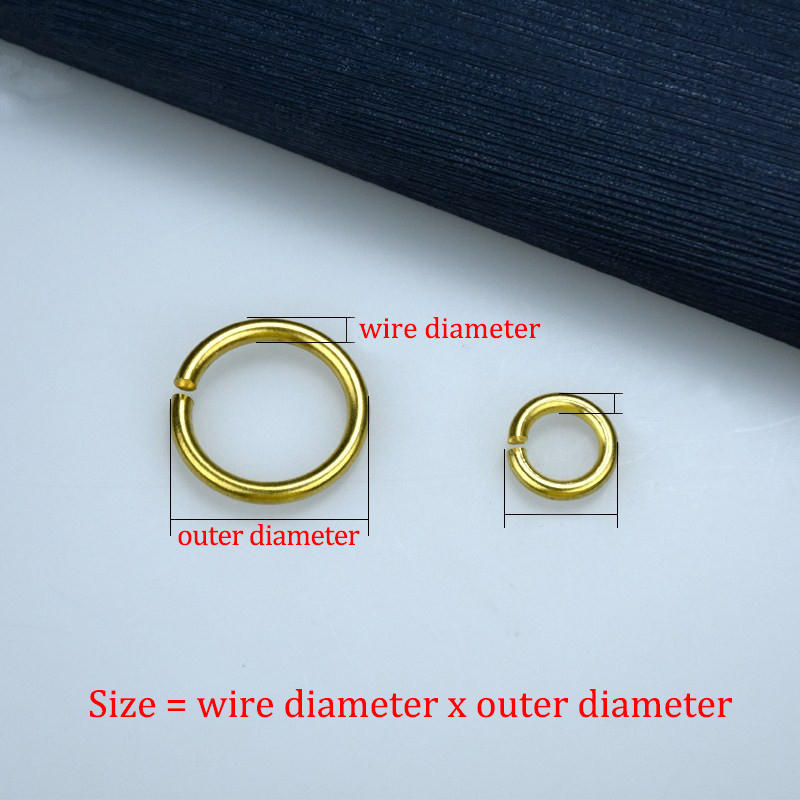 50pcs Jump Rings Solid Brass Open O Ring Round Loops Leather Craft Bag Jewelry Findings Parts Repairing Accessories