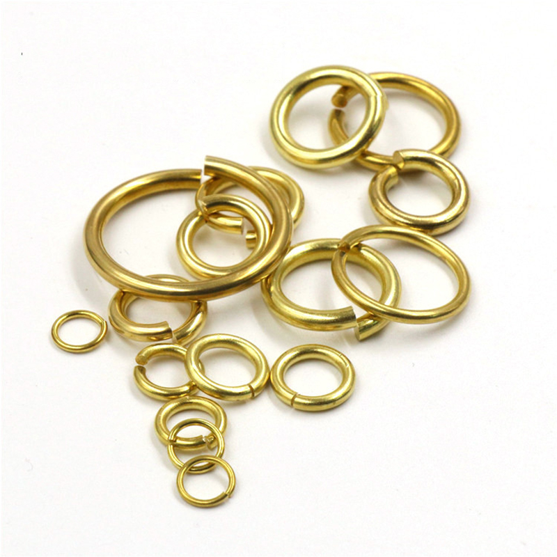 50pcs Jump Rings Solid Brass Open O Ring Round Loops Leather Craft Bag Jewelry Findings Parts Repairing Accessories
