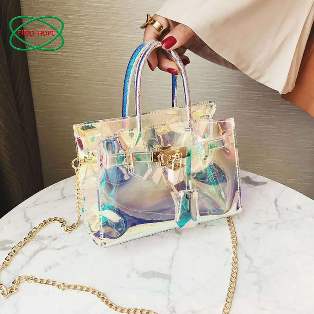 20*30/95cm Transparent PVC Fabric Iridescent Holographic Laser Rainbow Shiny Vinyl DIY Bow Earring Making Craft Bag Sheet/Roll
