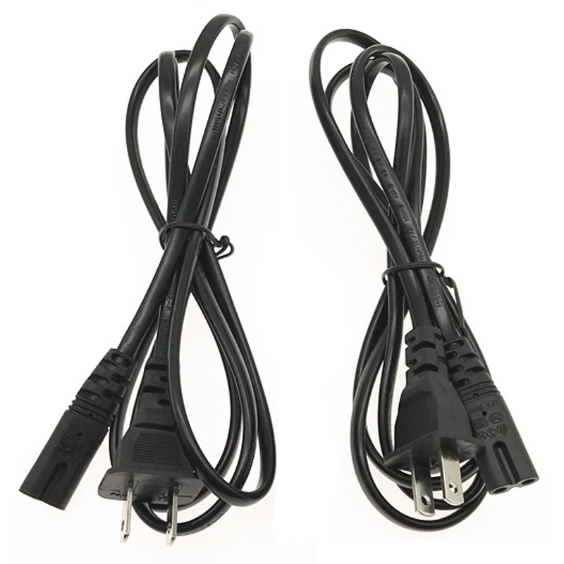White Black 2p Prong US EU to C7 Extension Cable Lamp Power Supply America European Figure 8 Power Cord For Led Lighting 1.5m