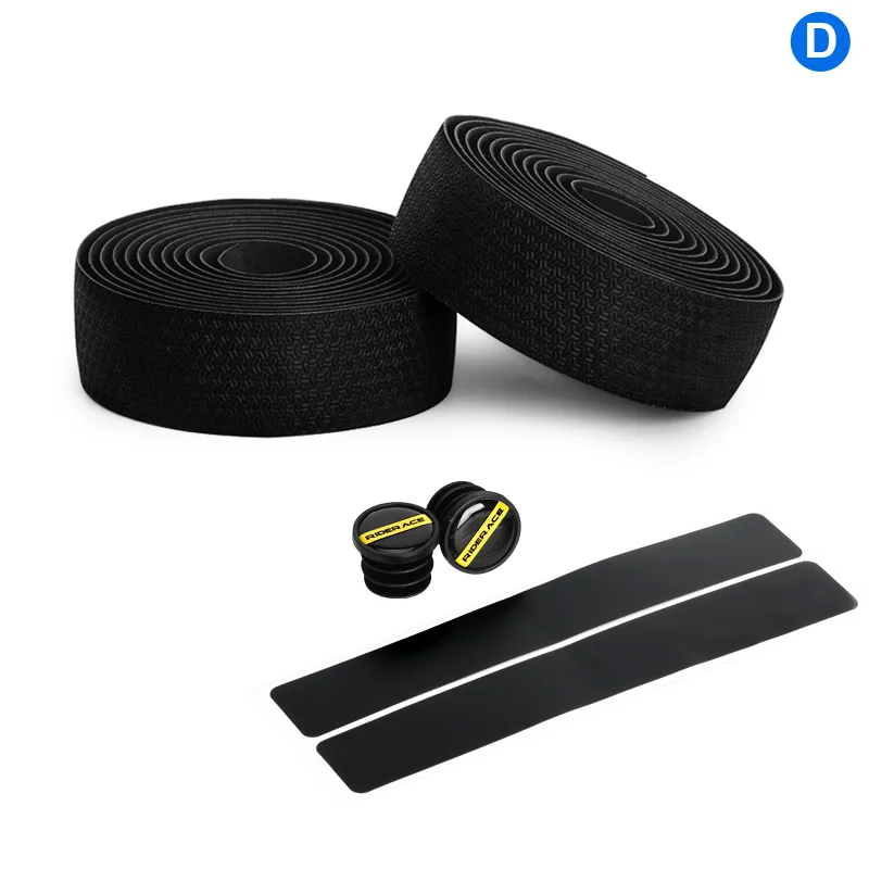 Bike Handlebar Tape PU+EVA Leather Anti-slip Shockproof Bar Wraps Fixing Straps Road Cycling Handlebar Tapes Bicycle Accessories