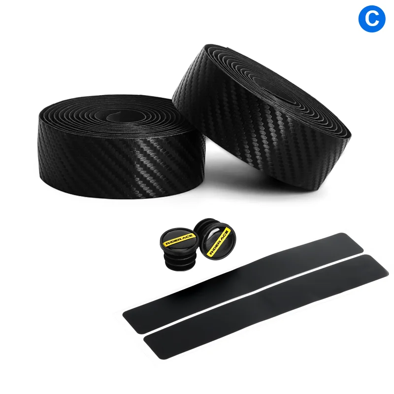 Bike Handlebar Tape PU+EVA Leather Anti-slip Shockproof Bar Wraps Fixing Straps Road Cycling Handlebar Tapes Bicycle Accessories