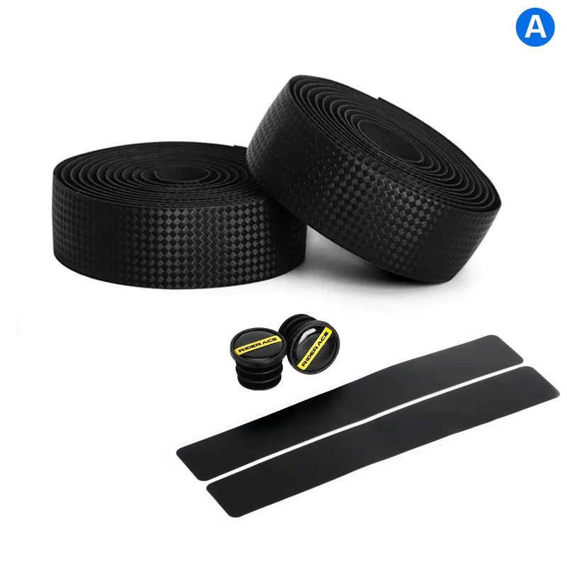 Bike Handlebar Tape PU+EVA Leather Anti-slip Shockproof Bar Wraps Fixing Straps Road Cycling Handlebar Tapes Bicycle Accessories