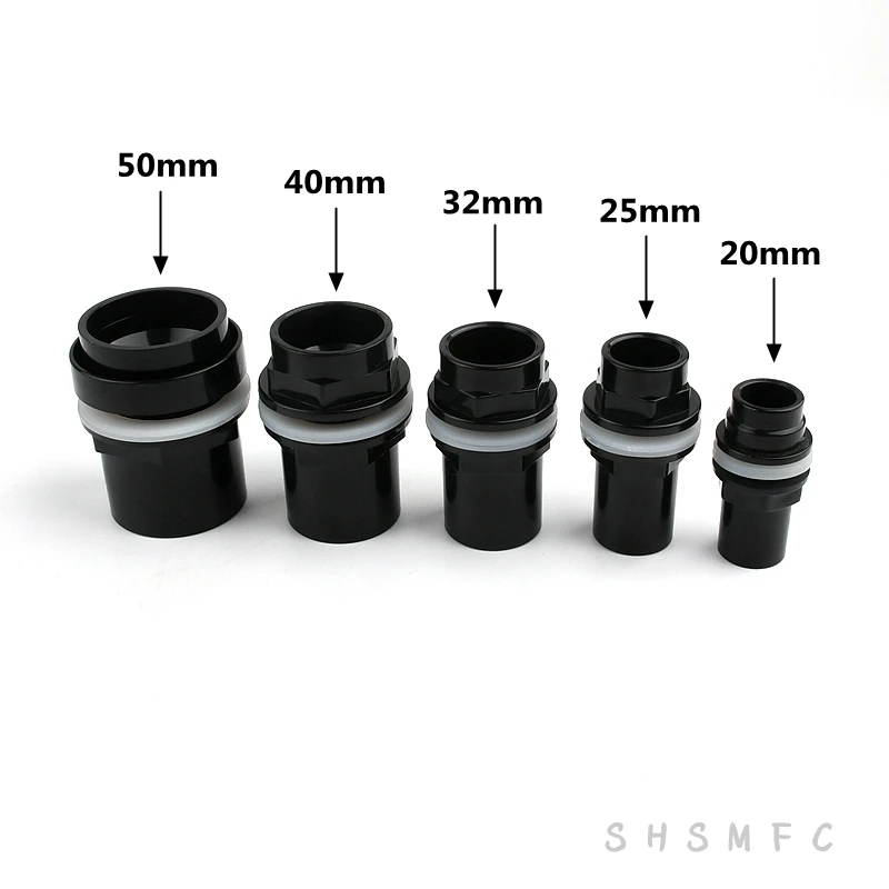 1PC 20/25/32/40/50mm Hi-Quality PVC Pipe Connectors Thicken Fish Tank Drain Aquarium Inlet Outlet Joints Garden Irrigation