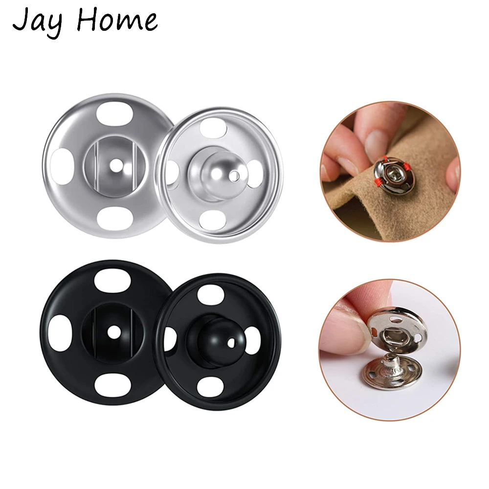 100/50PCS Press Buttons Sew on Snap Buttons Metal Snap Fastener Buttons Press Button for DIY Garment Sewing Clothing 8/10MM