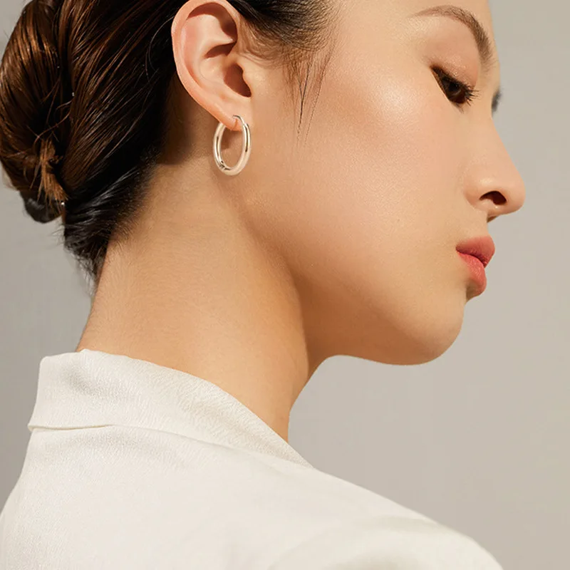 2PC /Set Stainless Steel Small Hoop Earrings for Women Men Gold Color Black Circle Thick Ear Ring Huggie Earrings Hoop Piercing