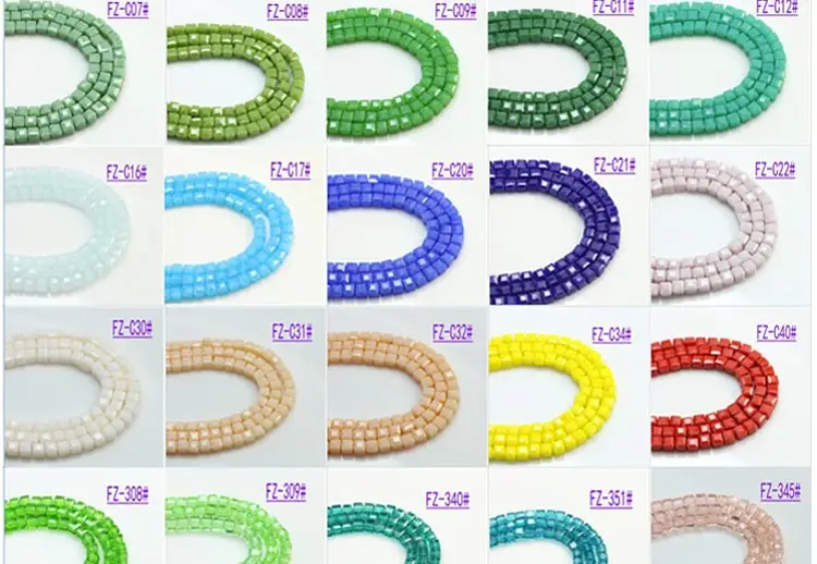 Czech Square Crystal Spacer Beads Yellow 2/3/4MM Faceted Glass Cube Loose Beads DIY Making For Needlework Accessories Jewelry