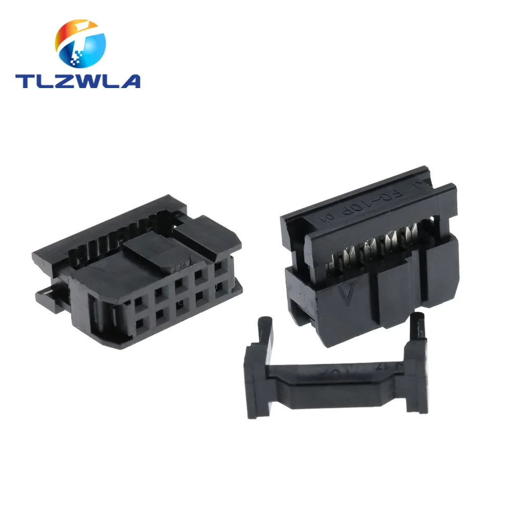 10PCS 2.54MM Pitch 6 Position 8 10 12 14 16 18 20 24 26 30 34 40 Pin Female IDC Socket IDC Connector Ribbon Cable